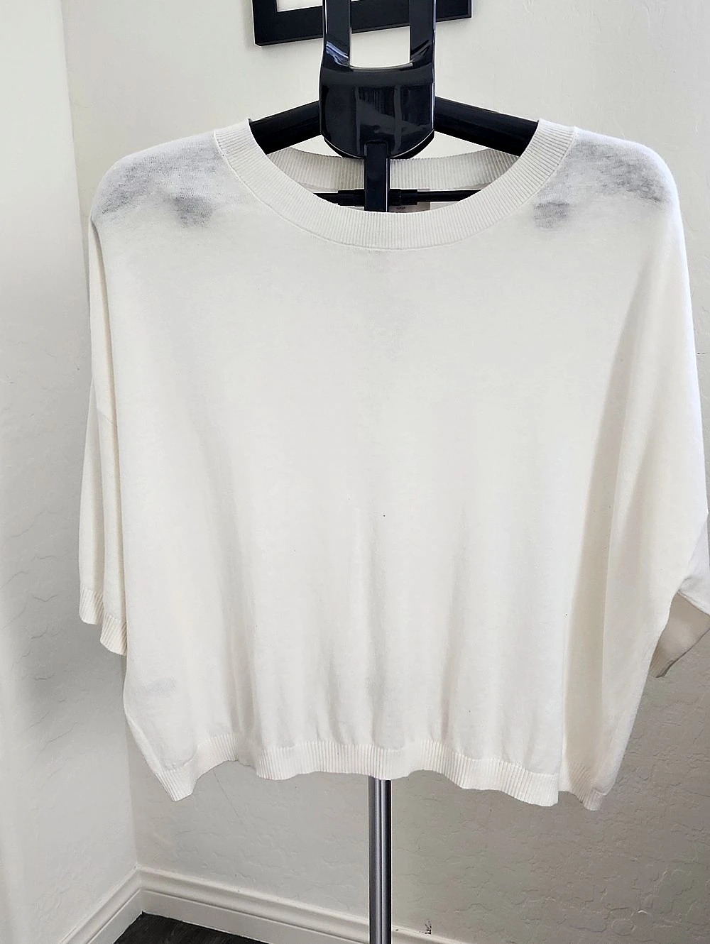 LOFT White Crew Neck Sweater Size Large NWT